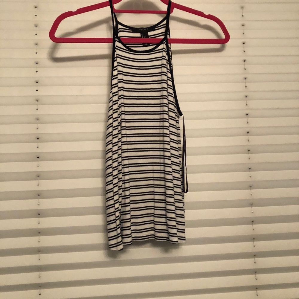 Forever 21 Black and White Striped Tank